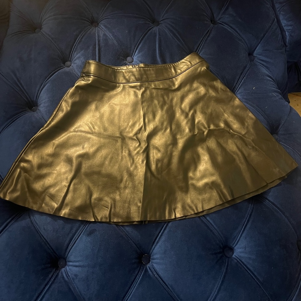 Black faux leather skirt